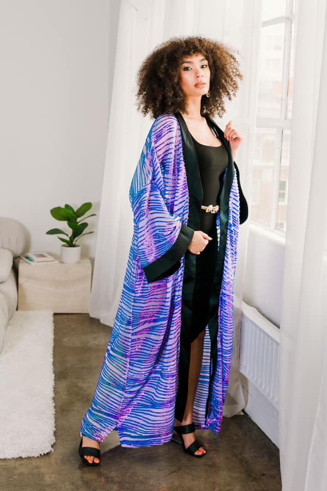 Ouvrir Couture Sequin Jacket "Purple Sequins"