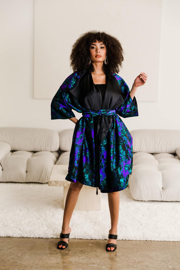 "Maometto" Reversible Opera Coat (Blue & Purple)