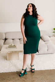 Grommet Knit Dress (Hunter Green)