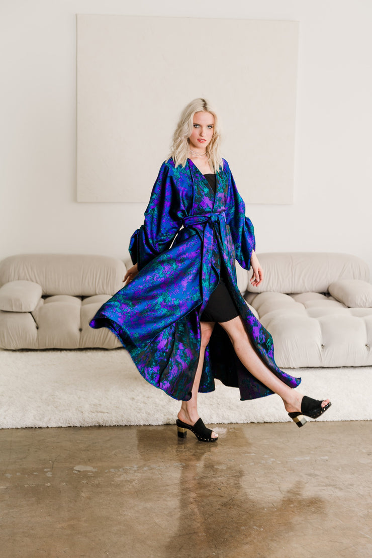 Parisian Coat in "Maometto" (Blue and Purple)