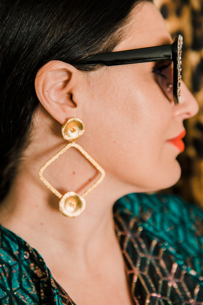 Lotus Squared Earrings