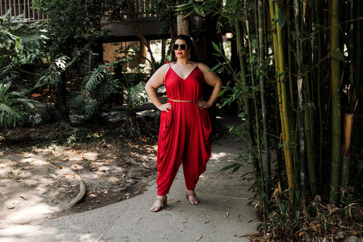 Poiret Jumpsuit in "Red Slink"