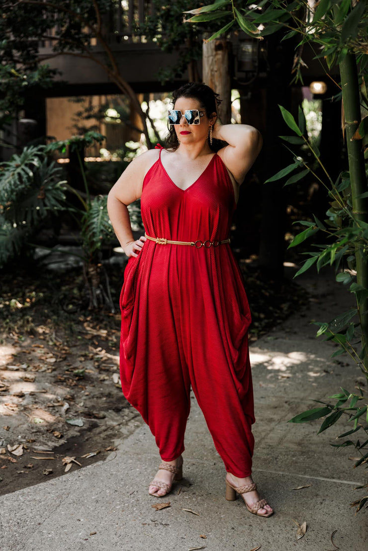 Poiret Jumpsuit in "Red Slink"