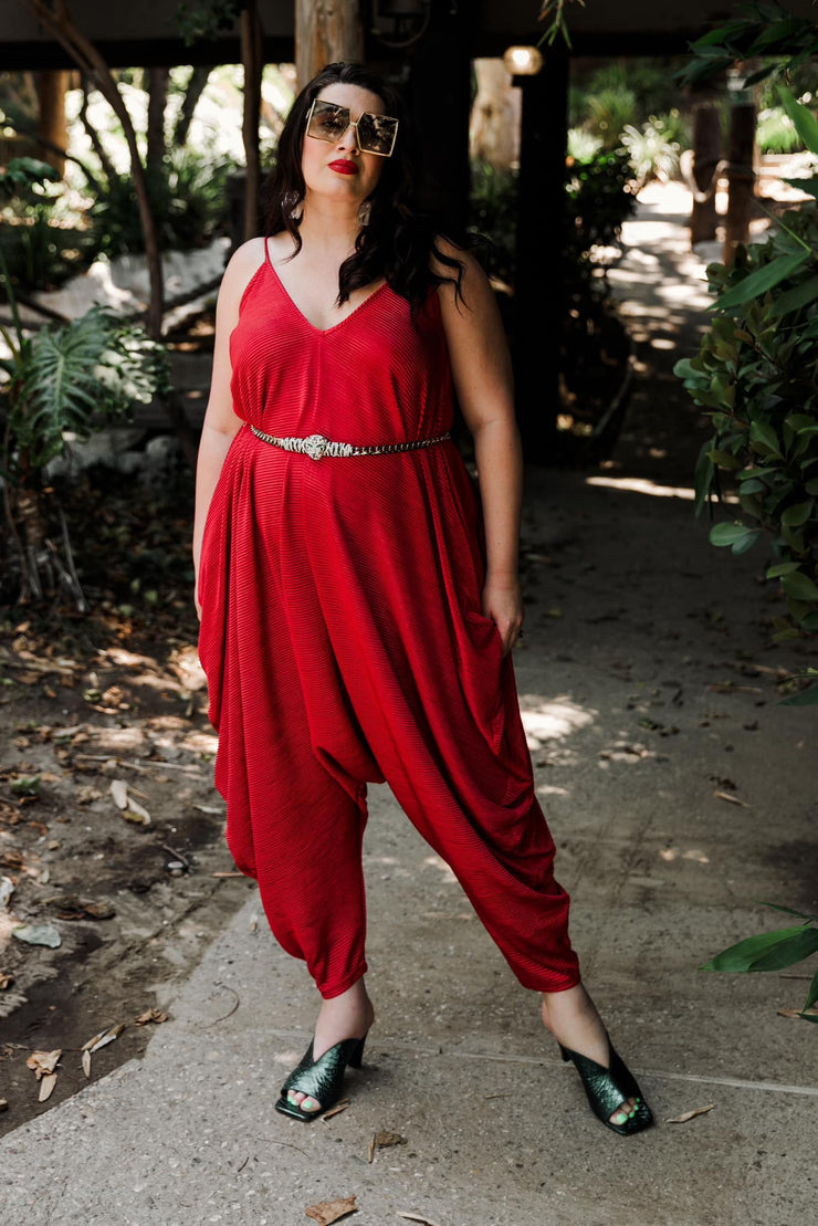 Poiret Jumpsuit in "Red Slink"