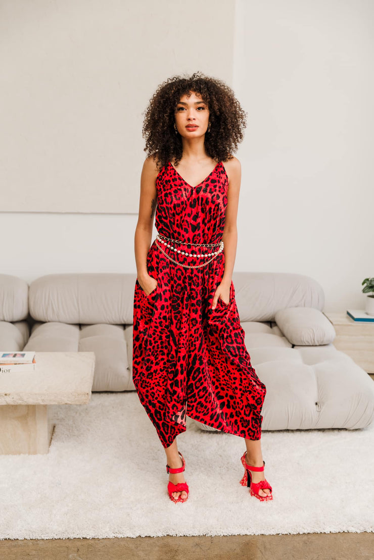 "V is for Vinnik" Dress  "Red Leopard"