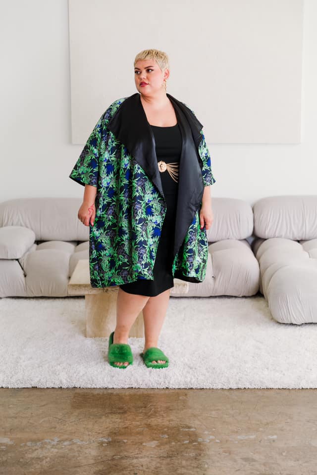 Reversible Opera Coat in "Daphne"  (Blue)