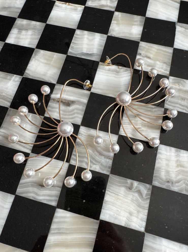 Humongous Pearl Wire Earrings