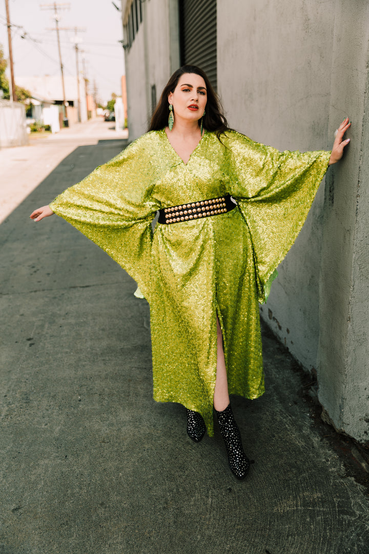 Runway Bohémienne Kimono Robe in “Brat Sequin”