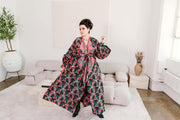 Parisian Coat in "Daphne" (Coral & Turquoise)