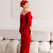 Elegownza Cowl Back Gown (Red)