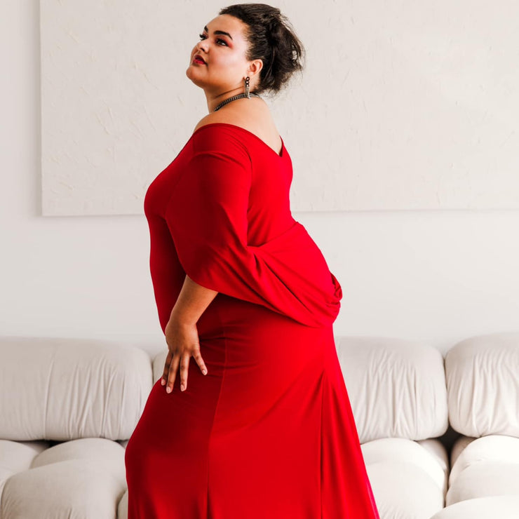 Elegownza Cowl Back Gown (Red)
