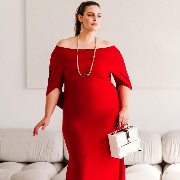 Elegownza Cowl Back Gown (Red)