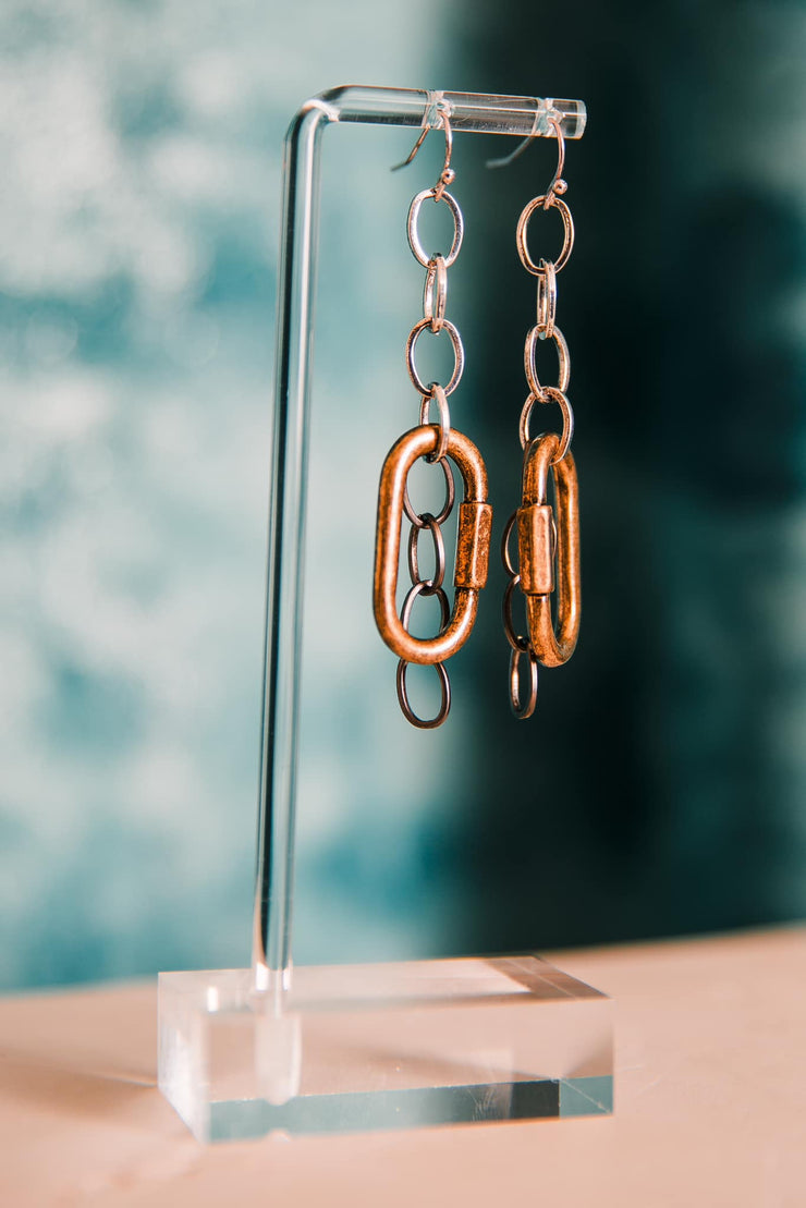 Escape From Paris: Mixed Metal With Chain Dangle Earrings