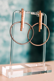 Escape From Paris: Mocha bar and Leather Oblong Hoop Earrings