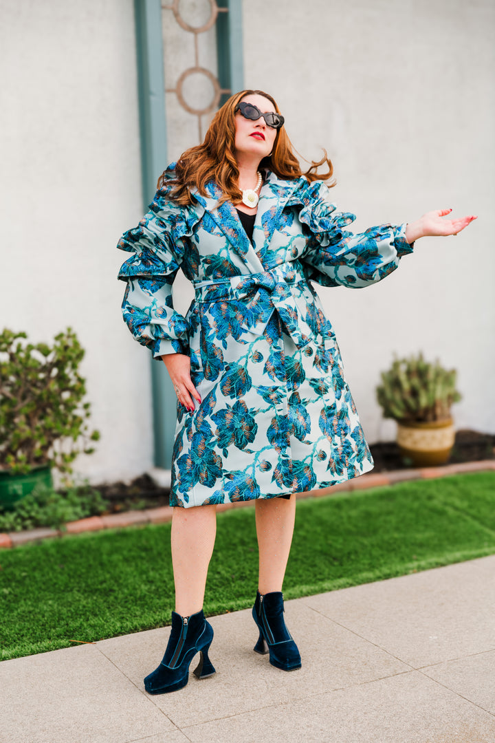 Ruffle Trench Coat in “Cendrillon”