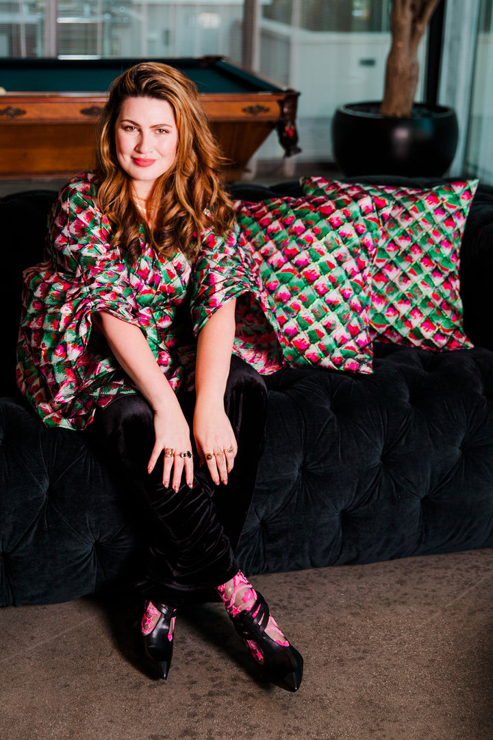 Pillow in “Painted Scales" (Green)