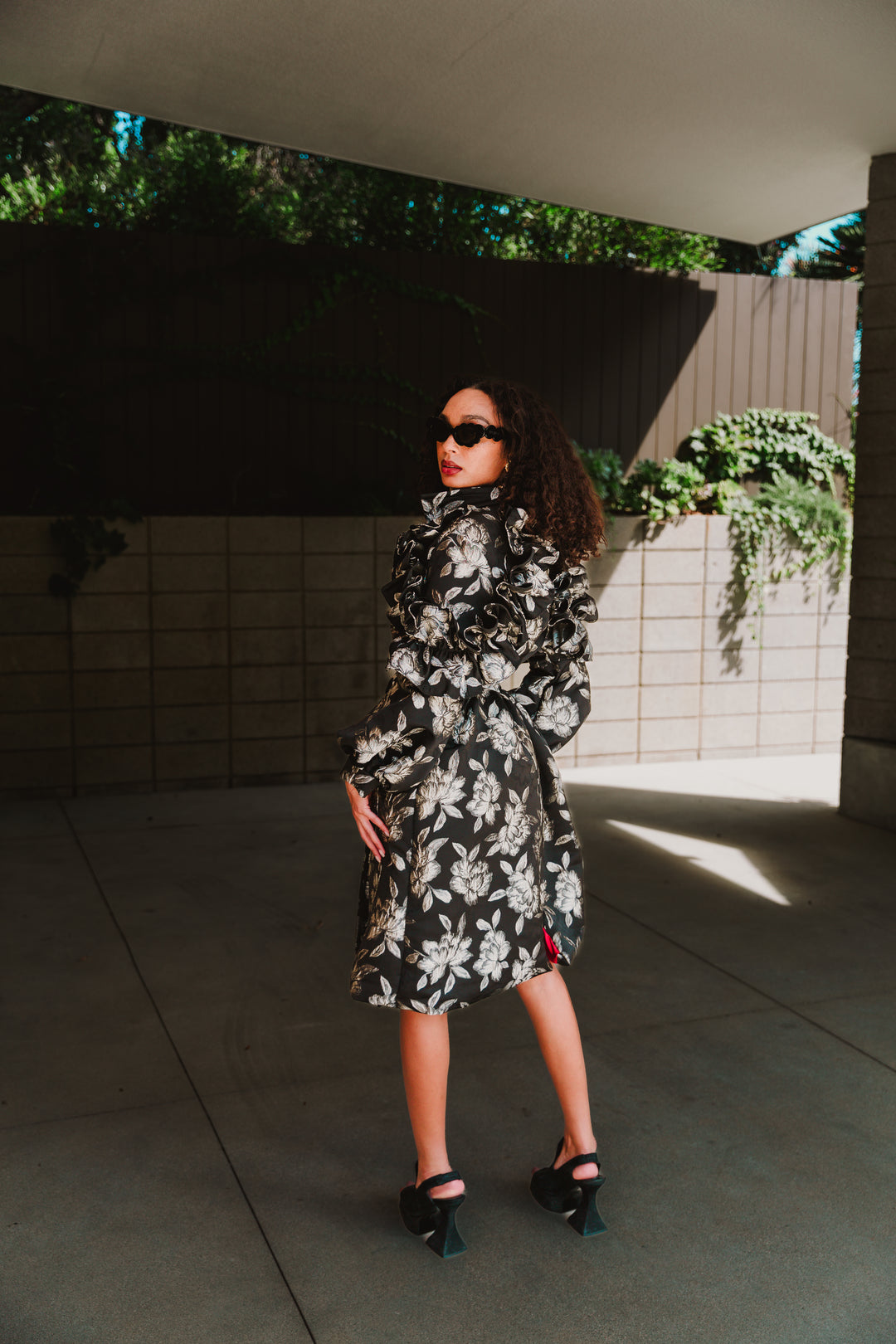 Ruffle Trench Coat in “Norma”