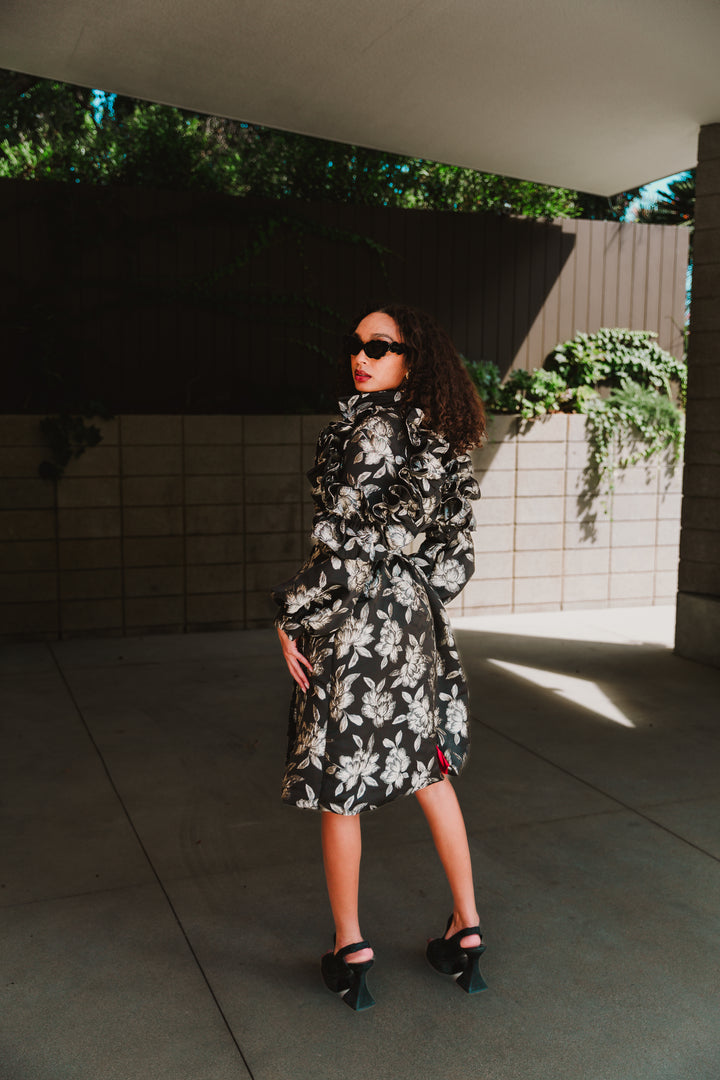 Ruffle Trench Coat in “Norma”