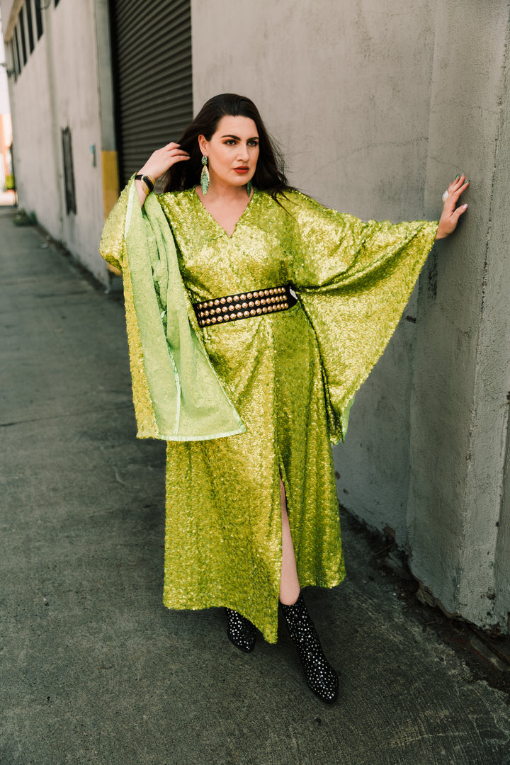 Runway Bohémienne Kimono Robe in “Brat Sequin”