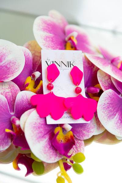 Clay Petal Earrings (Pink)