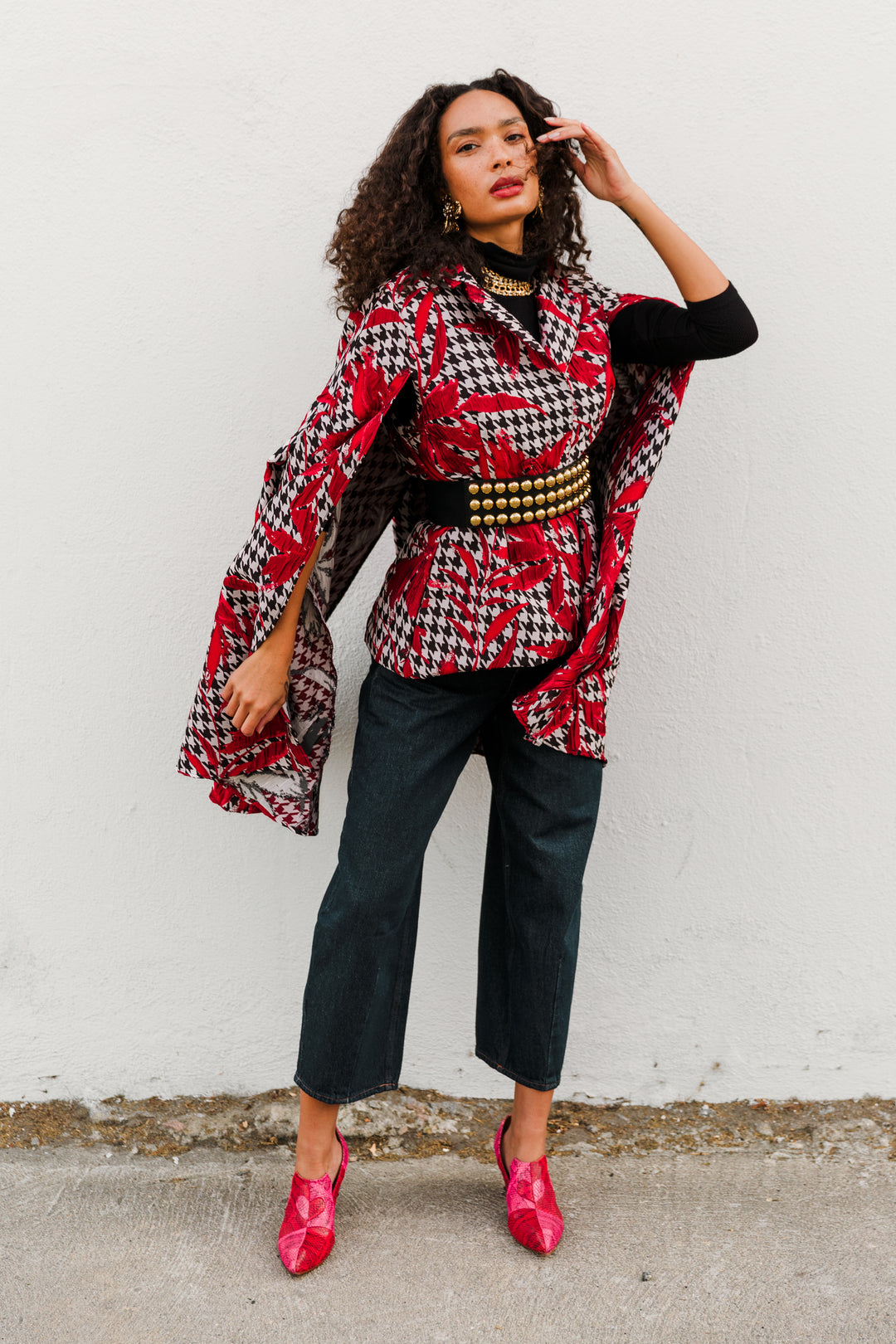 Jacquard Jape in "Piqué Houndstooth"