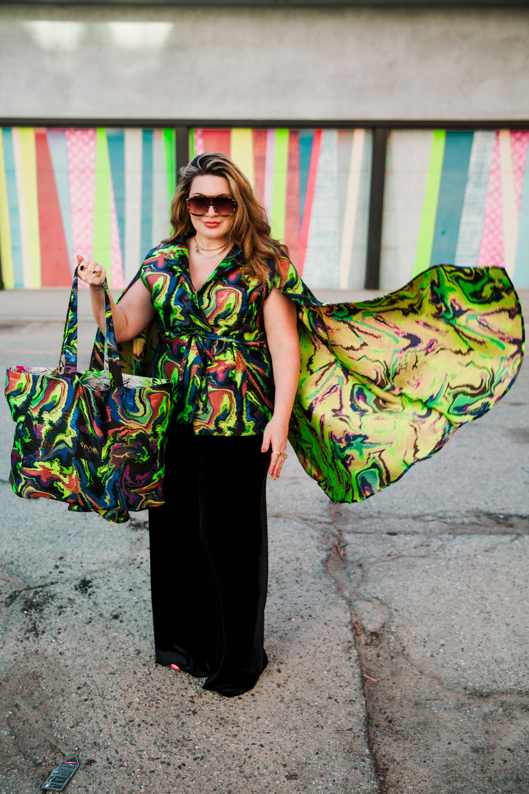 Flip Side Tote Bag in "Brat Marble"