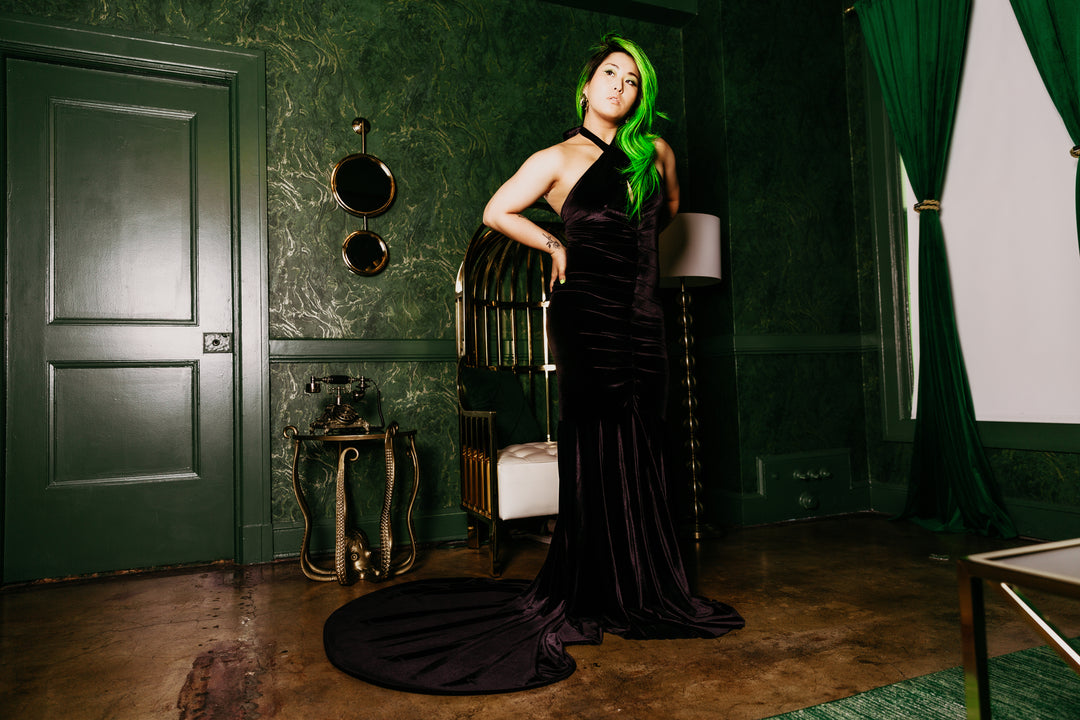 The Hollywood Gown in "Black Velvet"