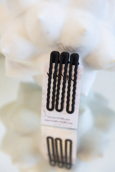 Squiggle Hairclip Set of 3 (Midnight)