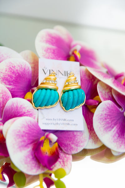 Turquoise Shell Earrings