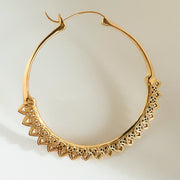 Astor & Orion: Corazon Gold Hoop Earrings in 18k Gold