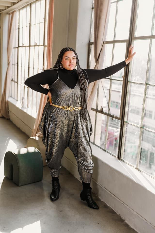 Poiret Jumpsuit in "Liquid Silver"