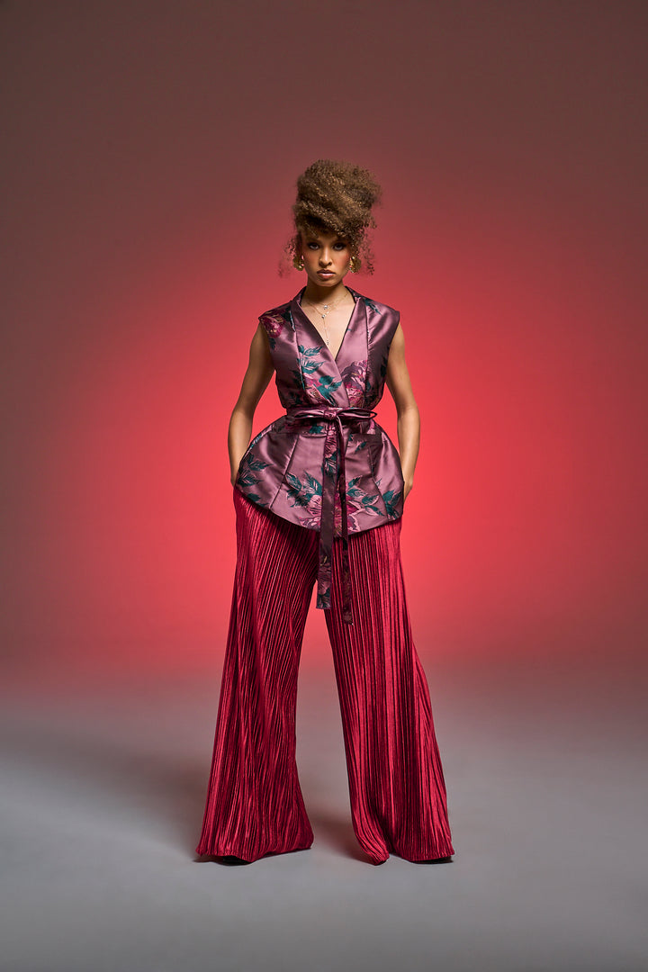 Lusso Jacquard Waistcoat in "Midnight Sonata" (Mauve)