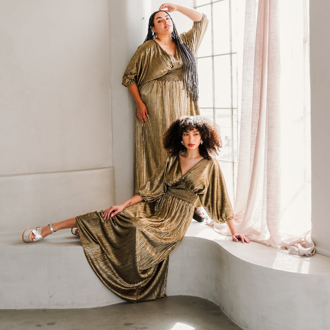 Colla Voce Dress in “Liquid Gold”