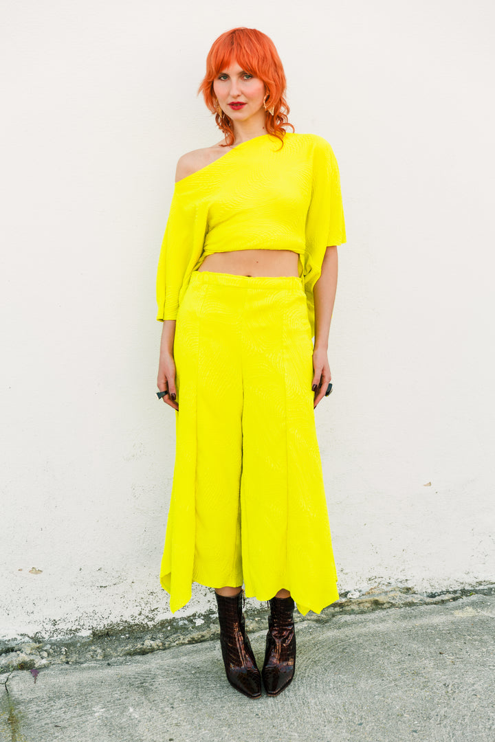 Slink Pants "Spiral Quilt" (Chartreuse)