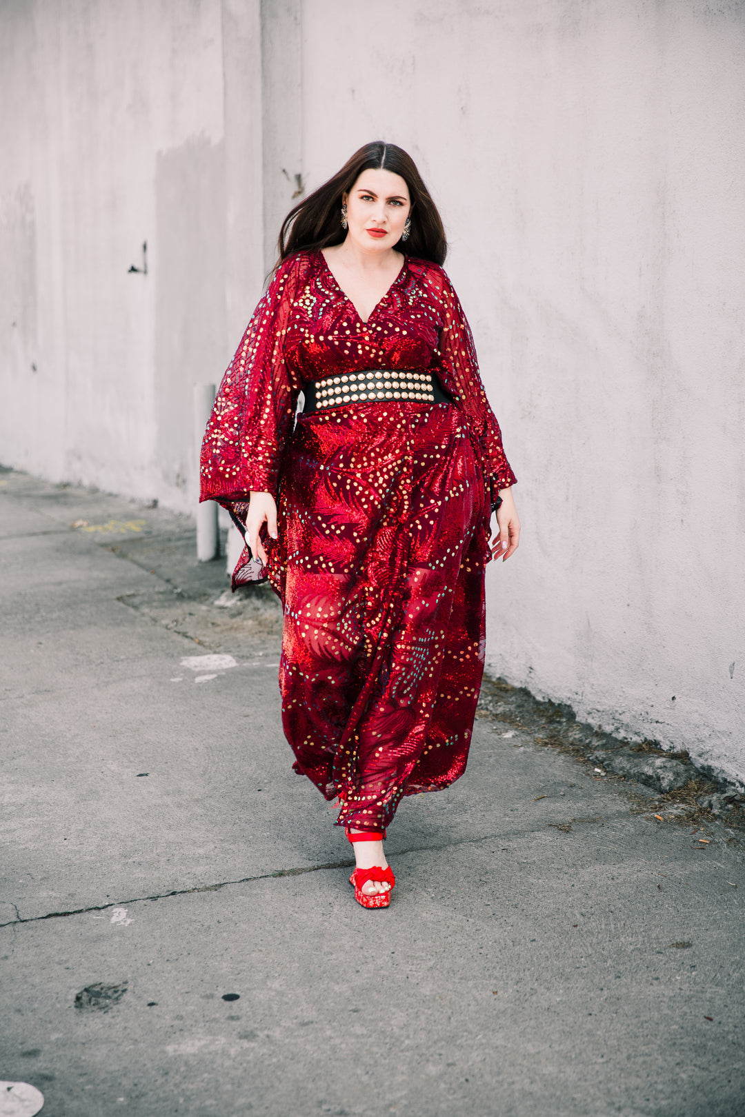 Runway Bohémienne Kimono Robe in “Stardust” (Cabernet)