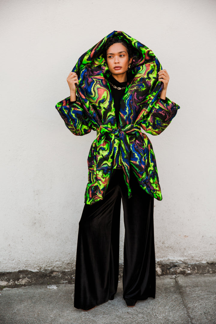 Cocoon Coat in "Brat Marble"