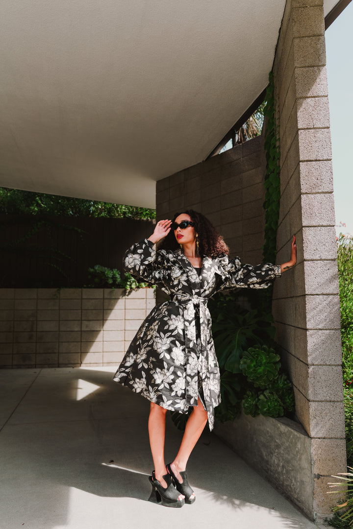 Ruffle Trench Coat in “Norma”