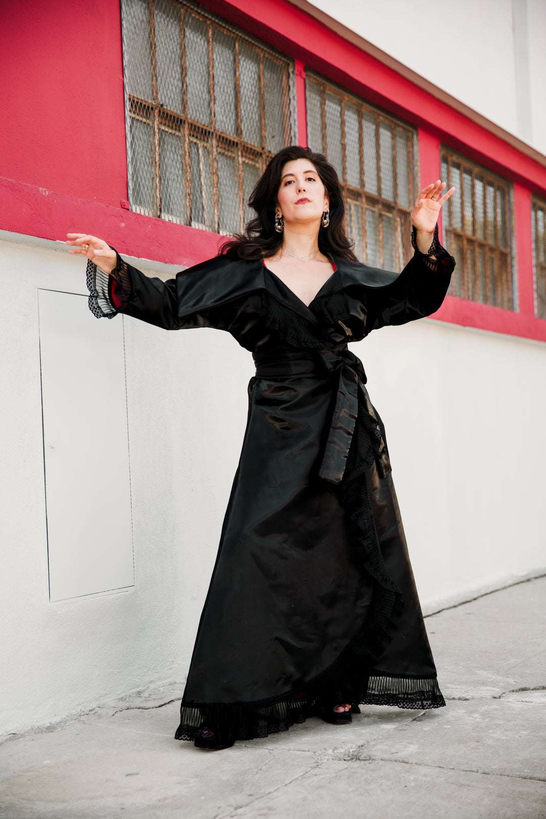 Tokyo Coat Dress in "Liquid Satin"