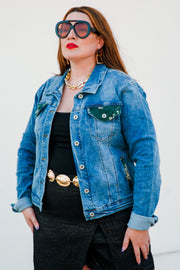 Light Denim Classic Jacket "Madame Butterfly"