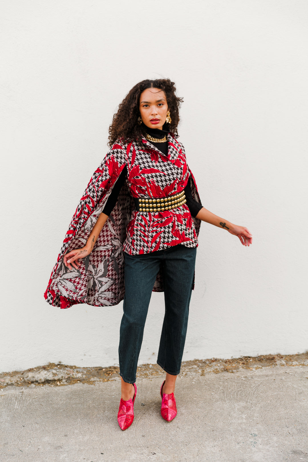 Jacquard Jape in "Piqué Houndstooth"