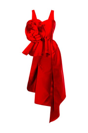 Fleur Peplum Top "Red Taffeta"