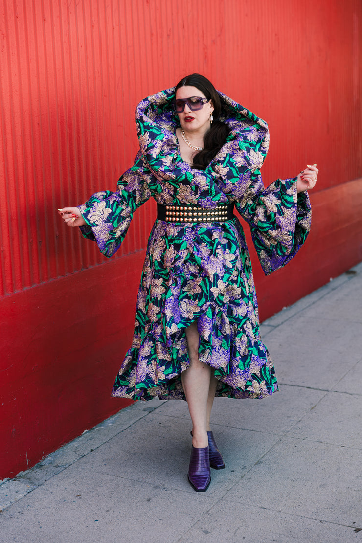 Manhattan Opera Coat in "WTF Flower" (Purple)
