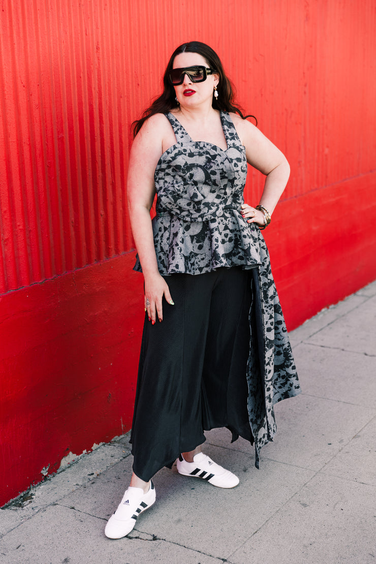 Fleur Peplum Top in “Skulls"