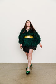 Theater Jacket in “Shag Tinsel" (Emerald)