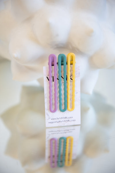 Squiggle Hairclip Set of 3 (Spring Flowers)