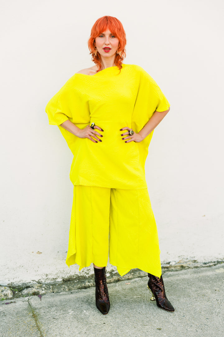 Slink Pants "Spiral Quilt" (Chartreuse)