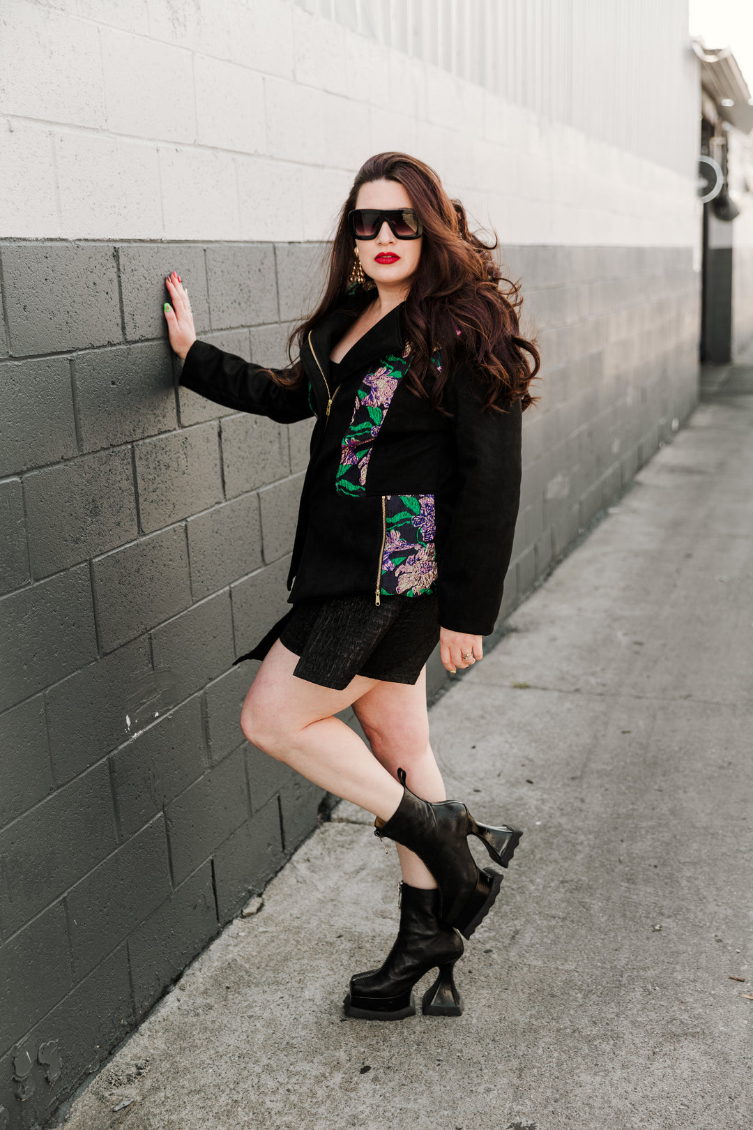 Moto Jacket in "WTF Flower" (Purple)