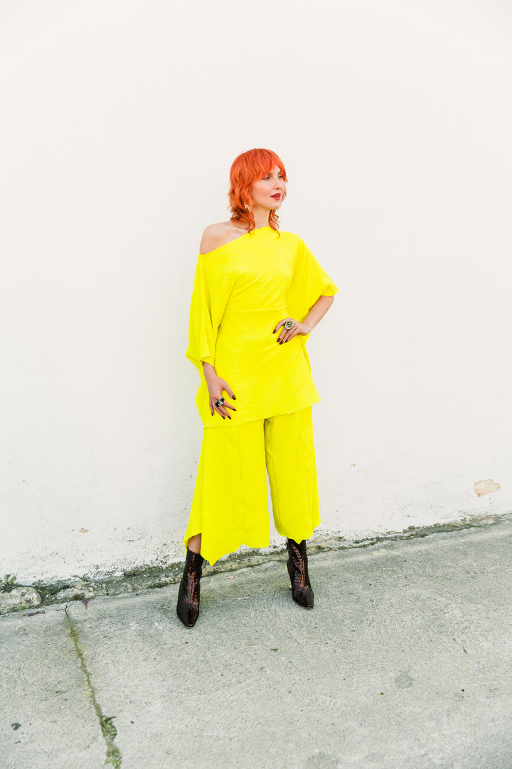 Slink Pants "Spiral Quilt" (Chartreuse)