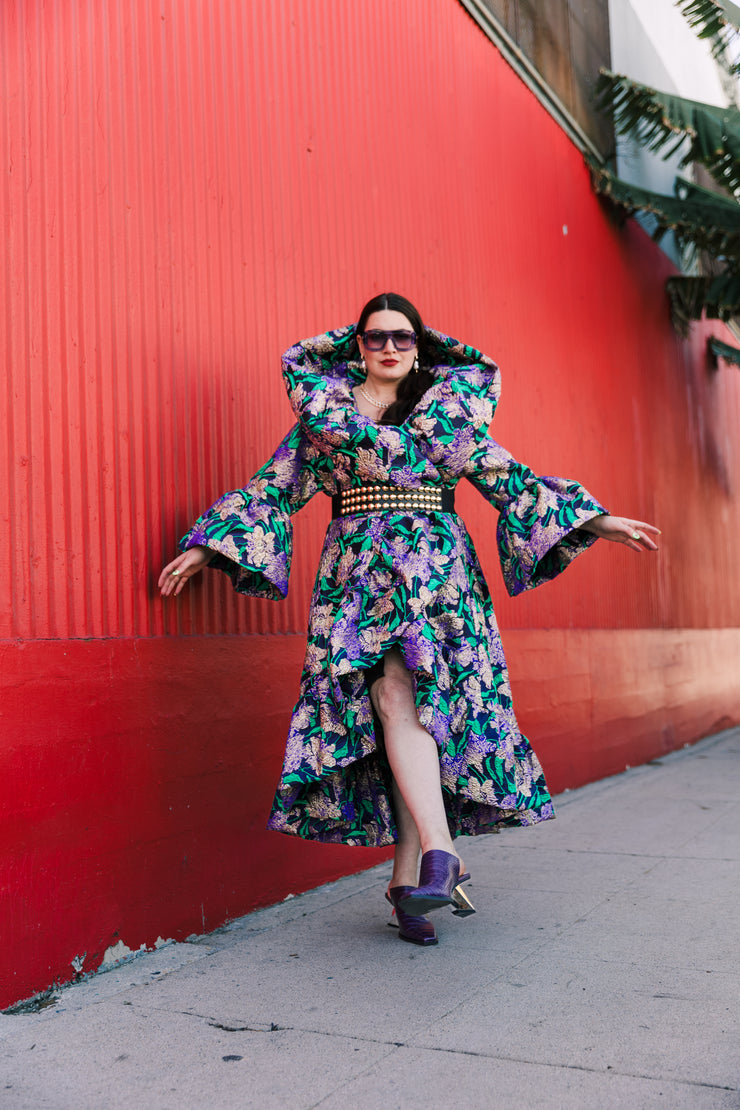 Manhattan Opera Coat in "WTF Flower" (Purple)