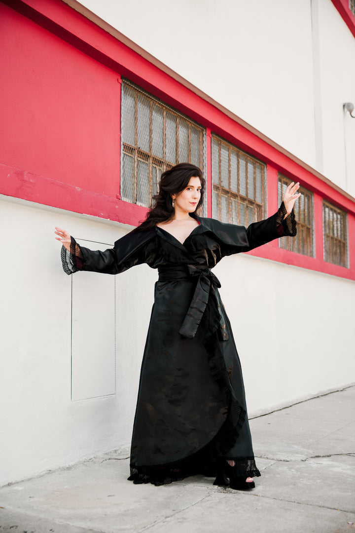 Tokyo Coat Dress in "Liquid Satin"
